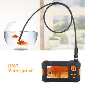 Home 1080P Inspection Steel Sewer Pipe Drain Cleaner Hard Snake Cable With 4 Inch PVC Monitor