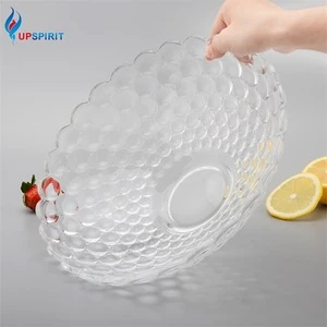 Homeware Round Clear Glass Fruit Plate Dish 2800ml
