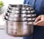 Import Hot sale 10pcs Home Use Stainless Steel Golden Handle Pot Frying Pan Kettle  Cookware Gift Sets with Induction Bottom from China