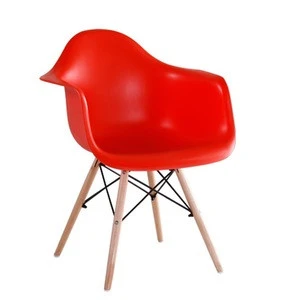 hot sale cheap plastic midcentury modern big size wood leg chair