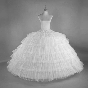 Hot sale under wear underskirt puffy 6 hoops 6 layers tulle petticoat for ball gown Wedding dress bridal gown  MPB9
