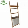 Hot Sale Wall Standing Towel Holder Display Rack With Laundry Basket and Shelf_FSC & BSCI Factory