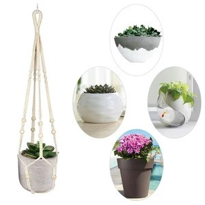 Hot sales 100% handmade stronger durable macrame plant hanger flower pot hanger for wall decoration courtyard garden
