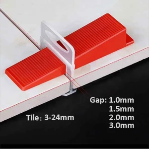 Hot Sales Reusable Flat 1.5mm Clip Wedge Tile Leveling System and Tile Leveler Spacer