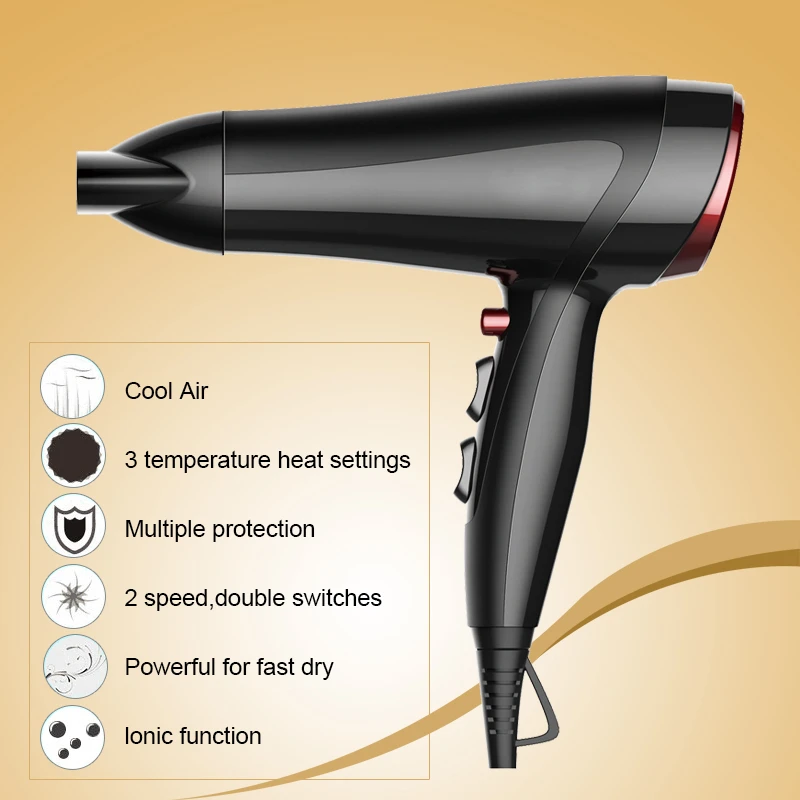 Hot Selling 2200w High Quality Custom Big Hair Dryer Hairdryer Ionic
