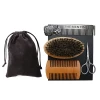 Hot selling beard comb wood beard comb brush set men Beard Grooming Kit With Bag
