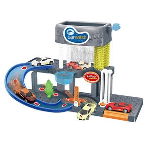 Hot selling car wash racing track parking slot toy with light and music for kids