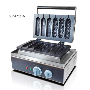 Hot selling factory price commercial Snack Equipment electric lock shape crisp machine 6 parts and muffin hot dog machine