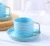 Import Hot selling  Glass Teapot Set  with gold line and  porcelain funnel and lid  and tea cup with saucer from China