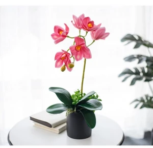 Hot Selling Pinrui New Home Decoration Plastic Potted home furnishings artificial orchid bonsai