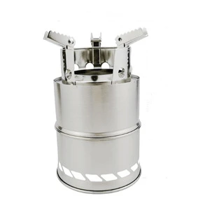 Hot Selling Stainless Steel Camping Cooking Wood Stove For 2-3 Peoples
