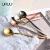 Import Hotel used exquisite long handle round shape rose gold dessert stainless steel spoon from China