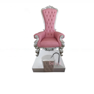 Hotselling luxury nail spa salon kids butterfly pink pipeless throne pedicure chair