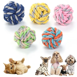 HUAMJ Amazon Hot Cotton Rope Ball Rope Toy Manufactory Wholesale Cotton Rope Chew Dog Pet Tooth Dog Chew Toy Cotton