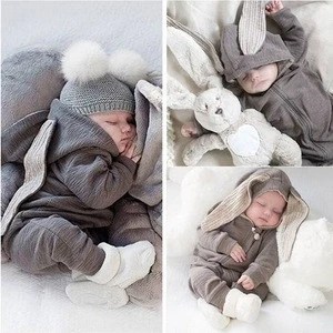 IH-BB001 cute baby rompers rabbit baby fur coat clothes autumn coat