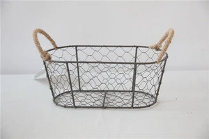 Industrial Style Fashionable Sturdy Copper Metal Wire Baskets For Storage
