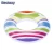 Import Inflatable striped swim ring plastic comfortable children swim ring with handle from China