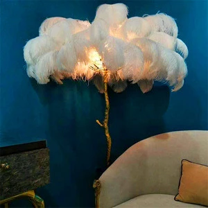Ins Northern Feather Floor Lamp Standing Lights for Living Room Bedroom Home Decoration Led Colorful Lighting