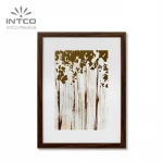 INTCO Golden grove Gold Foil Oil Hand painting wall painting Living Room Home Decor Framed Art