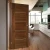 Import Interior Modern sketch Face North American Walnut Veneer Flush Wood Door With Frosted Glass Insert from China