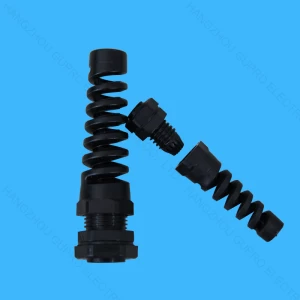 IP68 waterproof nylon spring pvc cable gland with strain relief