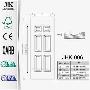JHK-006 6 Panel Interior Doors White Prehung Fully Finished White Interior Doors