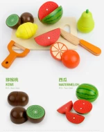 Kids vegetable toy wooden fruits vegetables pretend kitchen play set accessories toys wooden fruit