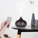 Kinscoter Newest 500ml Remote Control Electric Aromatherapy Essential Oil Wood Grain 7 Led Color Air Humidifie