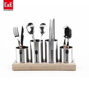 Kitchen Drain Cutlery Tube Cutlery Storage Box  Stainless Steel Cutlery Utensil Holder
