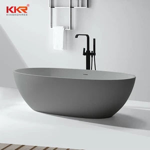 KKR Brand New Black Bathtub Freestanding Oval Stand Alone Acrylic Solid Surface Bath Tub