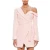Import Ladies  Long Sleeve Sexy Nude One-Shoulder Tuxedo  Mini Pink Dress Women Dresses from China