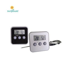 Large LCD Display Digital Cooking Food Meat Thermometer for Smoker Oven Kitchen BBQ Grill Thermometer with Clock Timer