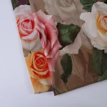 latest design fashion rose  flower rayon digital printing fabric for dress