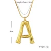 Latest Trending 26 Letter Charm Bamboo Pendants Women Gold Platinum Plated Snake Chain Initial Necklace