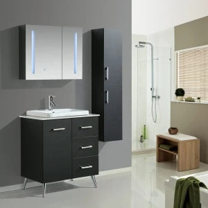 LED Lighted Mirror Cabinet With Wash Sink Bathroom Vanity