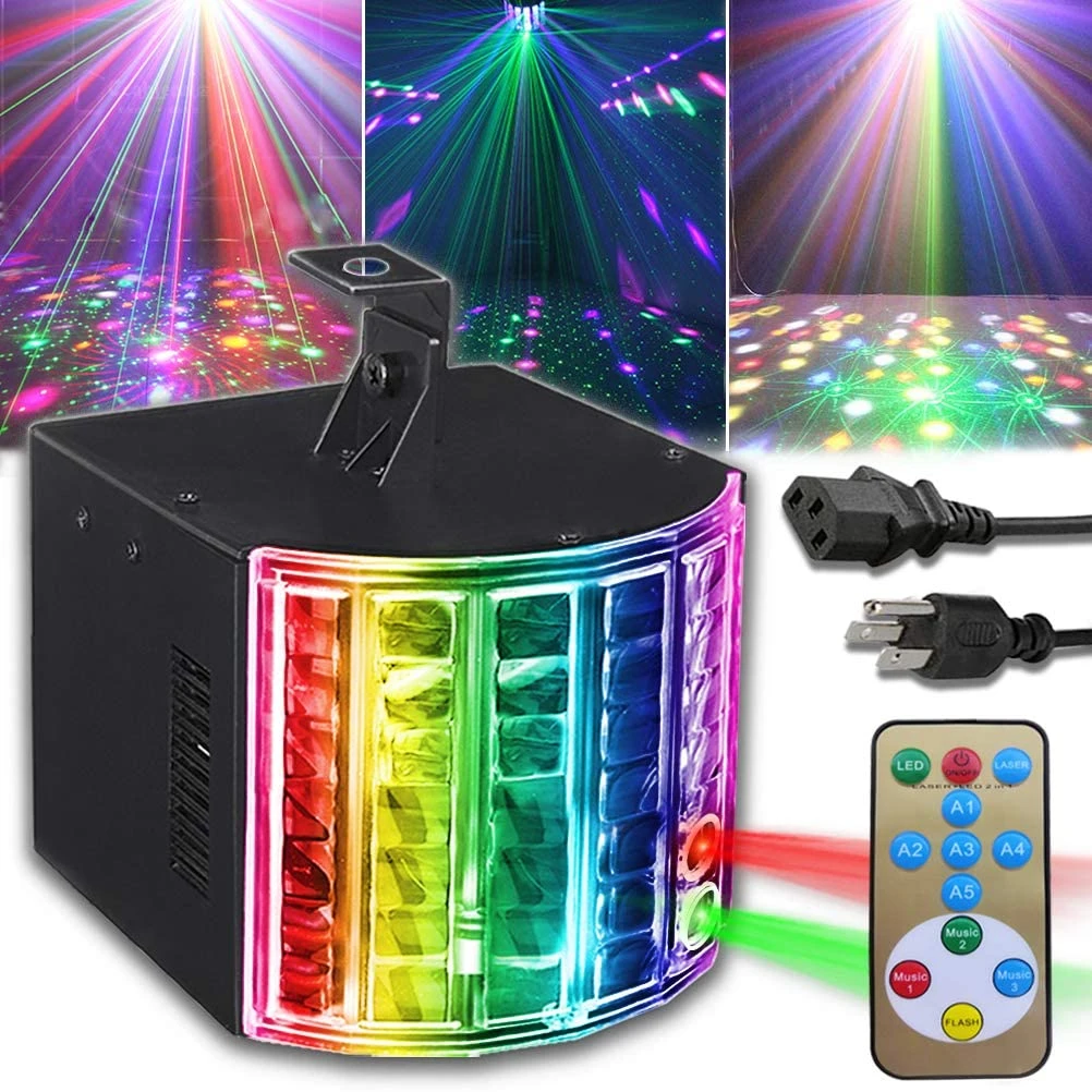 LED Stage Sound Activated Strobe Effect Projector Lighting with Remote Control  Party Lights DJ Disco Light lamp