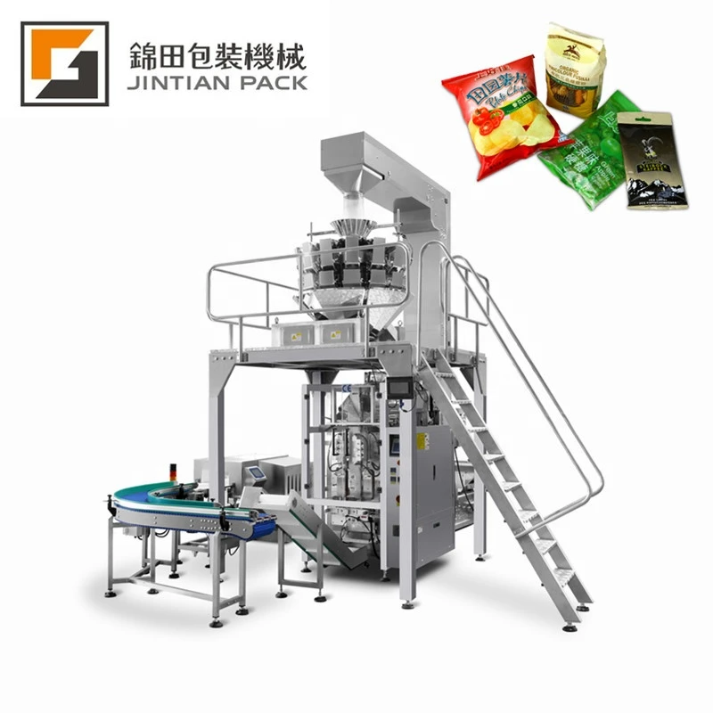 Lentil/Plantain Chips/Nuts Packing Machine With Multihead Weigher Automatic Filling Vertical Packaging Machine