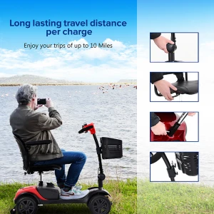 LightWeight Foldable Electric Smart Elderly Folding Mobility Scooter with Seat