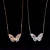 Import Loftily Jewelry Butterfly Pendant Charms Necklace Gold Silver Plating Crystal Elegant Women Link Chain Necklaces from China