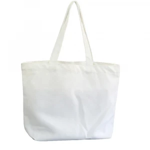 Low Cost 100% Plain White Tote Bag Cotton Canvas Personalized Logo