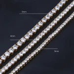 Luxury Custom Fine Jewelry CZ Tennis Chain Necklace Moissanite Chain 925 Sterling Silver High Quality Trendy Cuban Link Chain
