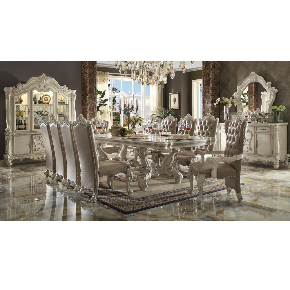 Luxury Dining Room Set 8 Seats Extendable Wooden Dining Table Set And Dining Chairs