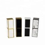 Luxury gold marble empty magnetic metal lipstick tube