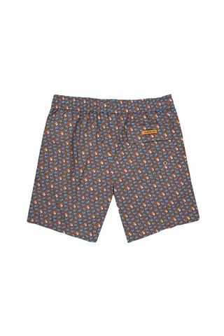 100% Made In Italy Poliammide Printed Shorts Swimsuit Orange Elephant Man Accessories Ready To Wear For Boat Day