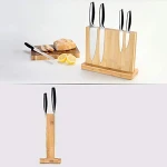 magnetic knife block holder with bamboo material