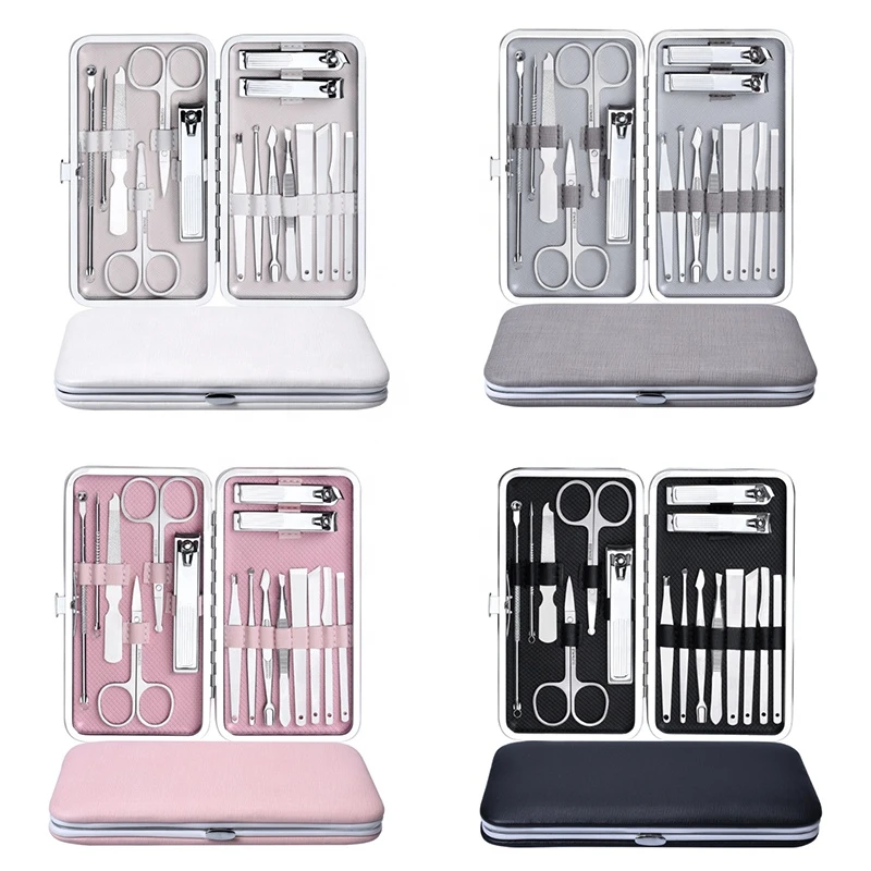 Manicure Pedicure Set Nail Clippers - 16 Piece Stainless Steel Manicure Kit Grooming Kit, Nail Tools with Luxurious  Travel Case