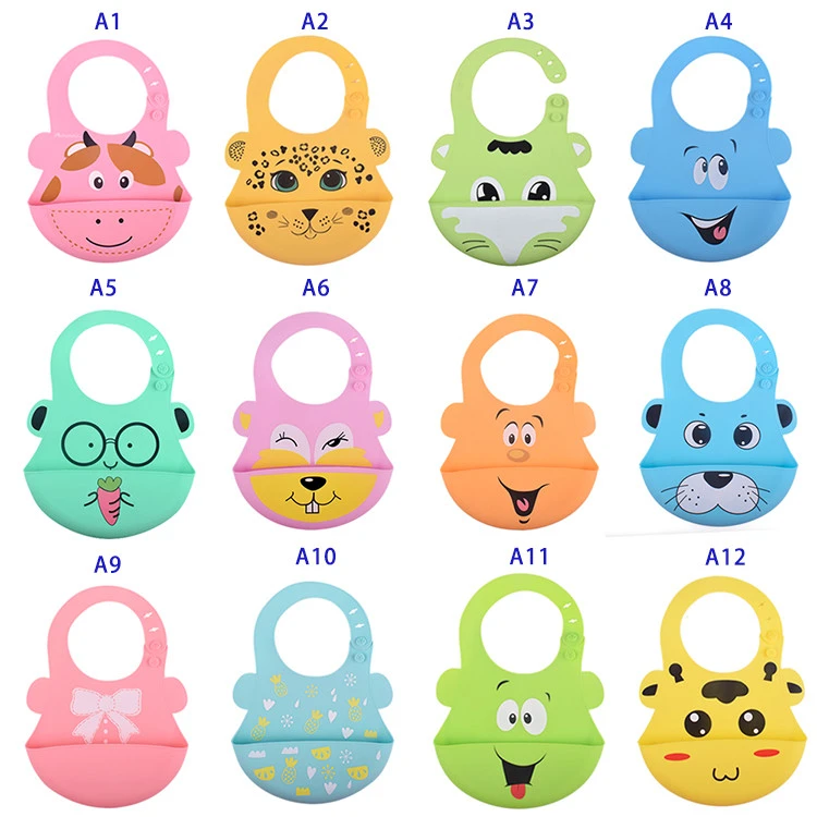 Manufacturers OEM Bpa Free Bavaglio Drool Bandana Kids Food Feeding Waterproof Silicone Baby Bibs Baby Products Of All Types