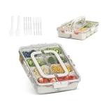 Masterchef 8 Compartment Airtight Lid Plastic Storage Container PET Kitchen Pantry Fruit Food Storage Back back to School Set