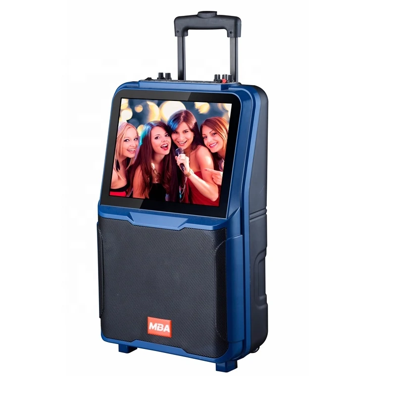 MBA  Brand new trending big battery powered mobile trolley video speaker  factory sales  professional audio with LCD Screen