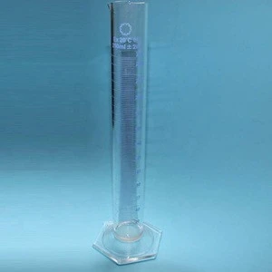 Measuring cylinder with spout with round base